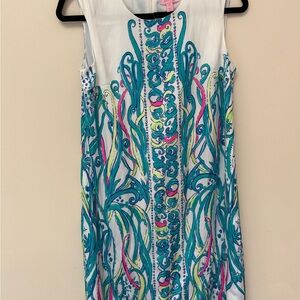 Lilly Pulitzer Blue and White Sheath Mini Dress